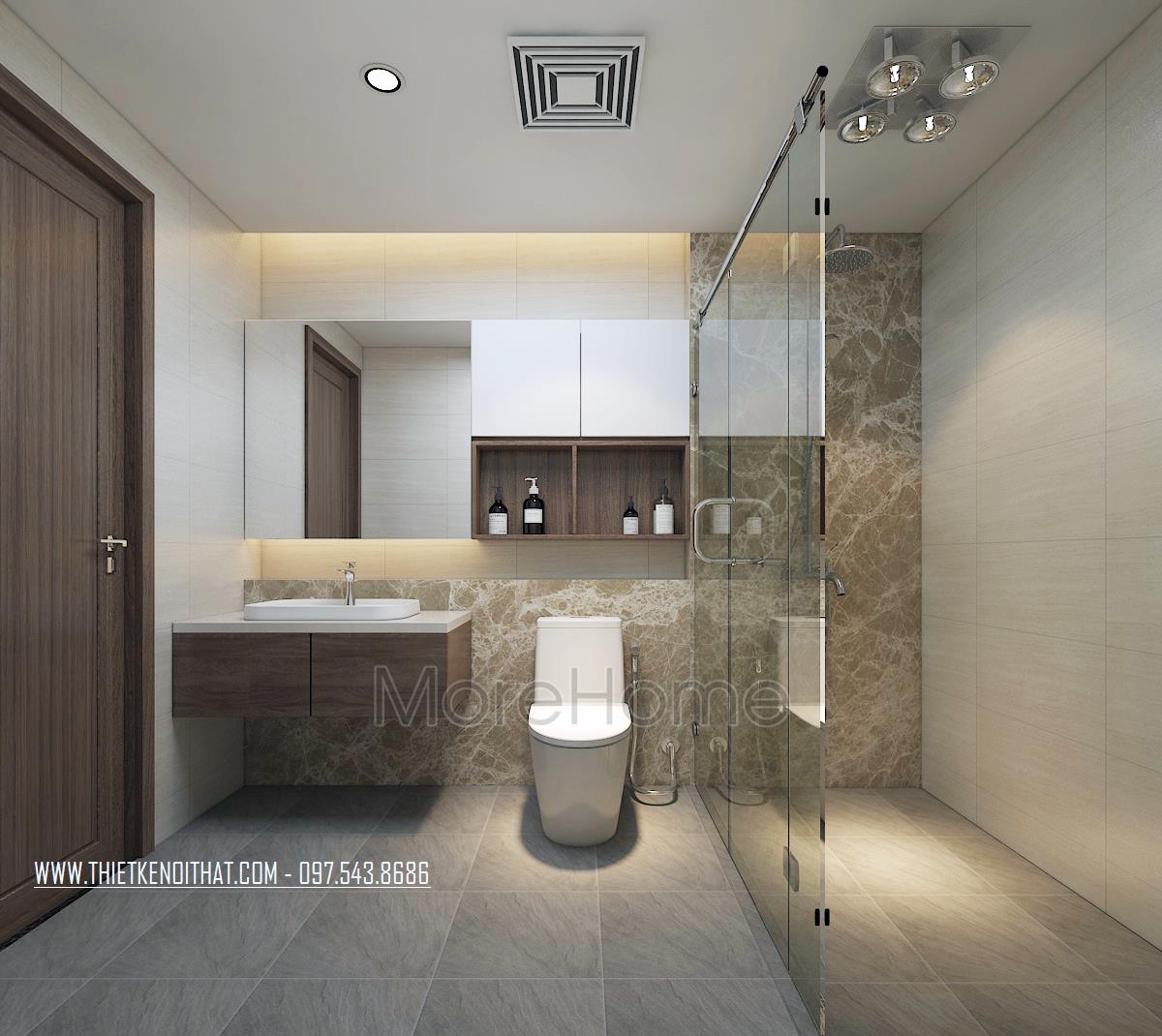 Thiết kế nội thất phòng tắm chung cư hiện đại N05