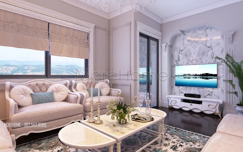 Thiết kế nội thất chung cư Ruby Tower cao cấp phong cách tân cổ điển thiết kế nội thất chung cư