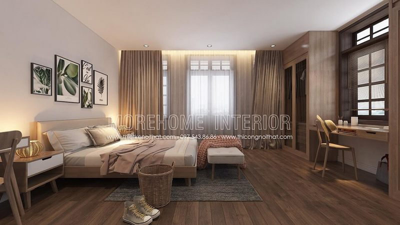 Thiết kế phòng ngủ hiện đại với nội thất gỗ đẹphiện đại Thiết kế chung cư