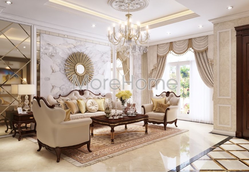 Thi công nội thất chung cư phong cách tân cổ điển
